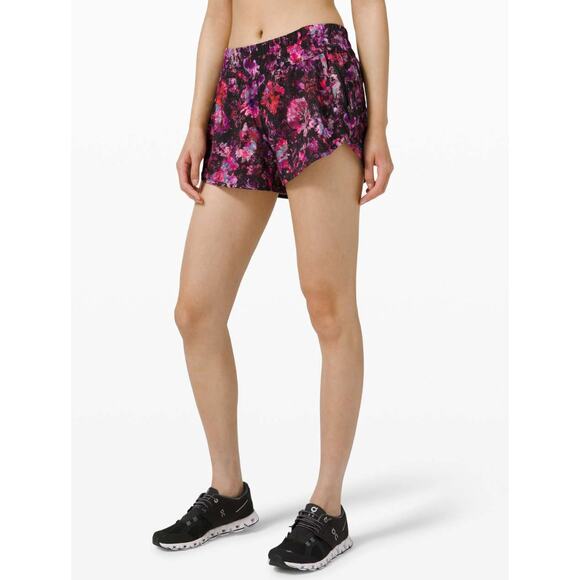Lululemon Tracker Short V *4" Fluoro Floral Multi Women's 4 - Picture 4 of 9